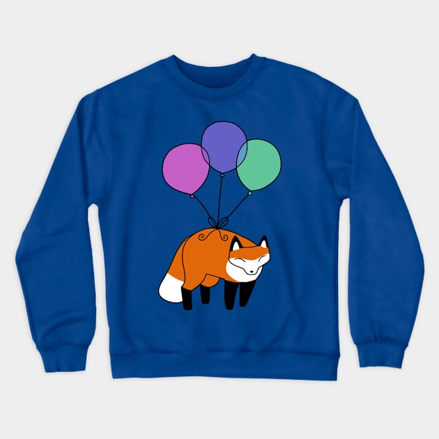 Balloon Fox Crewneck Sweatshirt by saradaboru